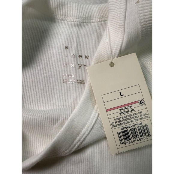 A New Day Womens Tank Top 2 Pack White Graphic Olive and Striped Size‎ L - Picture 6 of 12